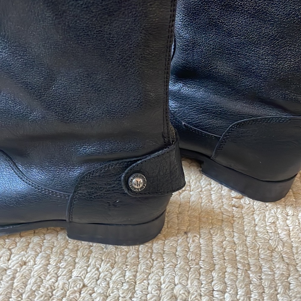 Frye Black Back Zip Button Boots - image 3